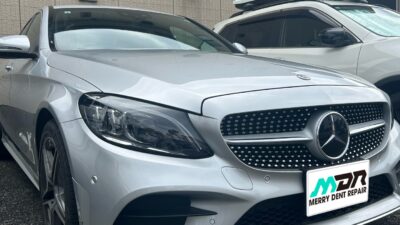 メルセデス・ベンツ C200 フロントガラスリペア 丸型のヒビ 　相模原市