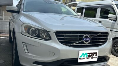 ボルボ XC60 フロントガラスリペア 大きめで危険なヒビ 横浜市