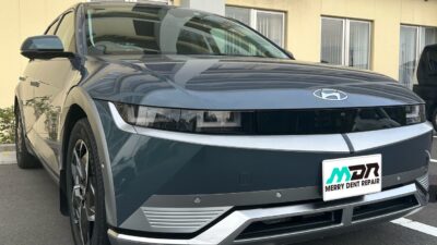 ヒョンデ  IONIQ５  危険度MAX！最大サイズのヒビ  フロントガラスリペア  平塚市