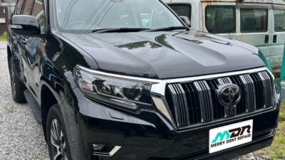 トヨタ ランドクルーザー プラド ドア内側ピラー デントリペア 横浜市