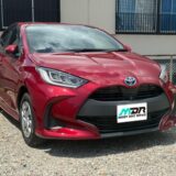 トヨタ ヤリス 飛び石ヒビのリペア ガラス下部の黒いプリント部分 横浜市