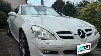 メルセデス・ベンツ SLK  飛び石ヒビのリペア  複合型のヒビ  秦野市
