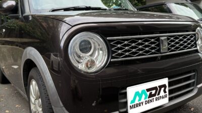 スズキ アルト ラパン 飛び石被害によるヒビ 東京都杉並区