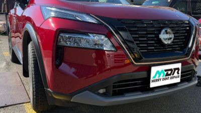日産 エクストレイル  ドアパンチ被害による3cmヘコミのデントリペア  綾瀬市