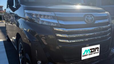 トヨタ ルーミーカスタム ルーフピラーのヘコミのデントリペア 足柄郡