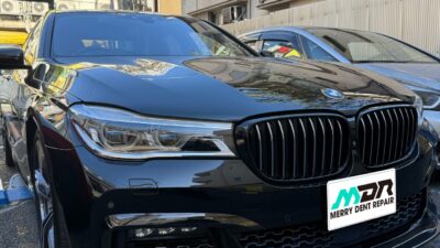 BMW ７シリーズ G11 Mスポーツ ガラス端に派手な飛び石ヒビ  ガラスリペア  品川区
