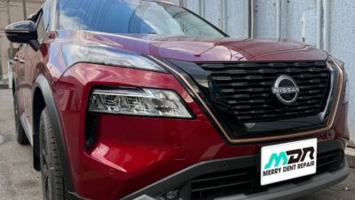 日産 エクストレイル ボンネットのデントリペア 綾瀬市