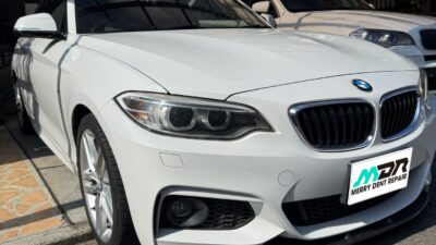 BMW 220i  ボンネットに２つのヘコミのデントリペア  横浜市